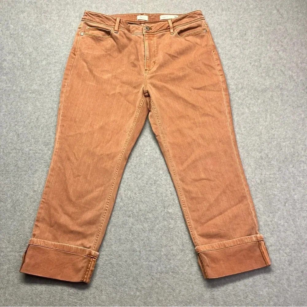 J Jill High Rise Cropped Jeans‎ Burnt Orange size 12 Petite